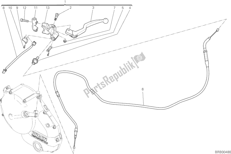 Tutte le parti per il Controllo Della Frizione del Ducati Monster 821 Dark 2016